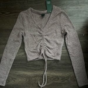 Fuzzy Cropped Adjustable Long Sleeve